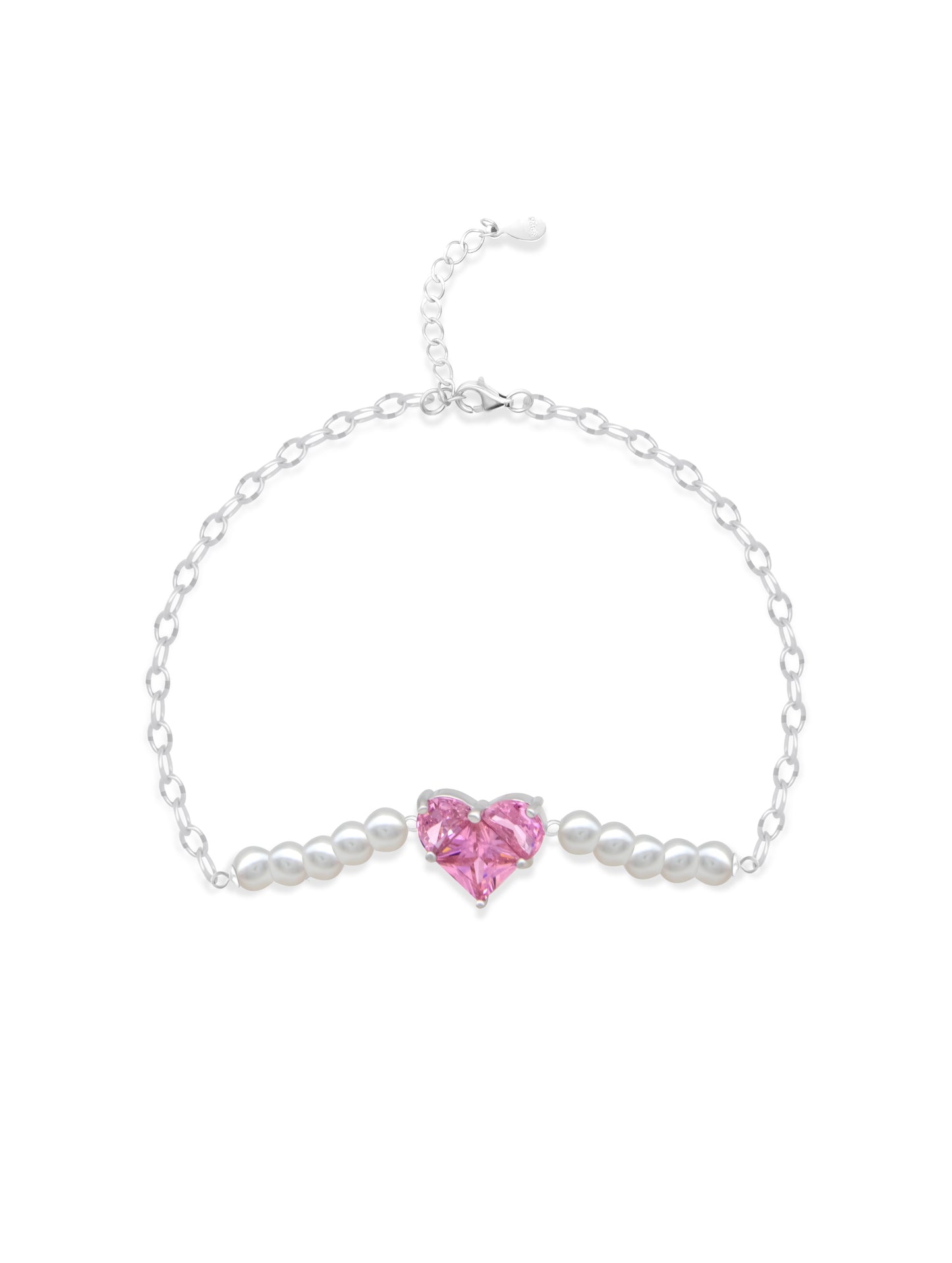 925 Pink Heart Bracelet