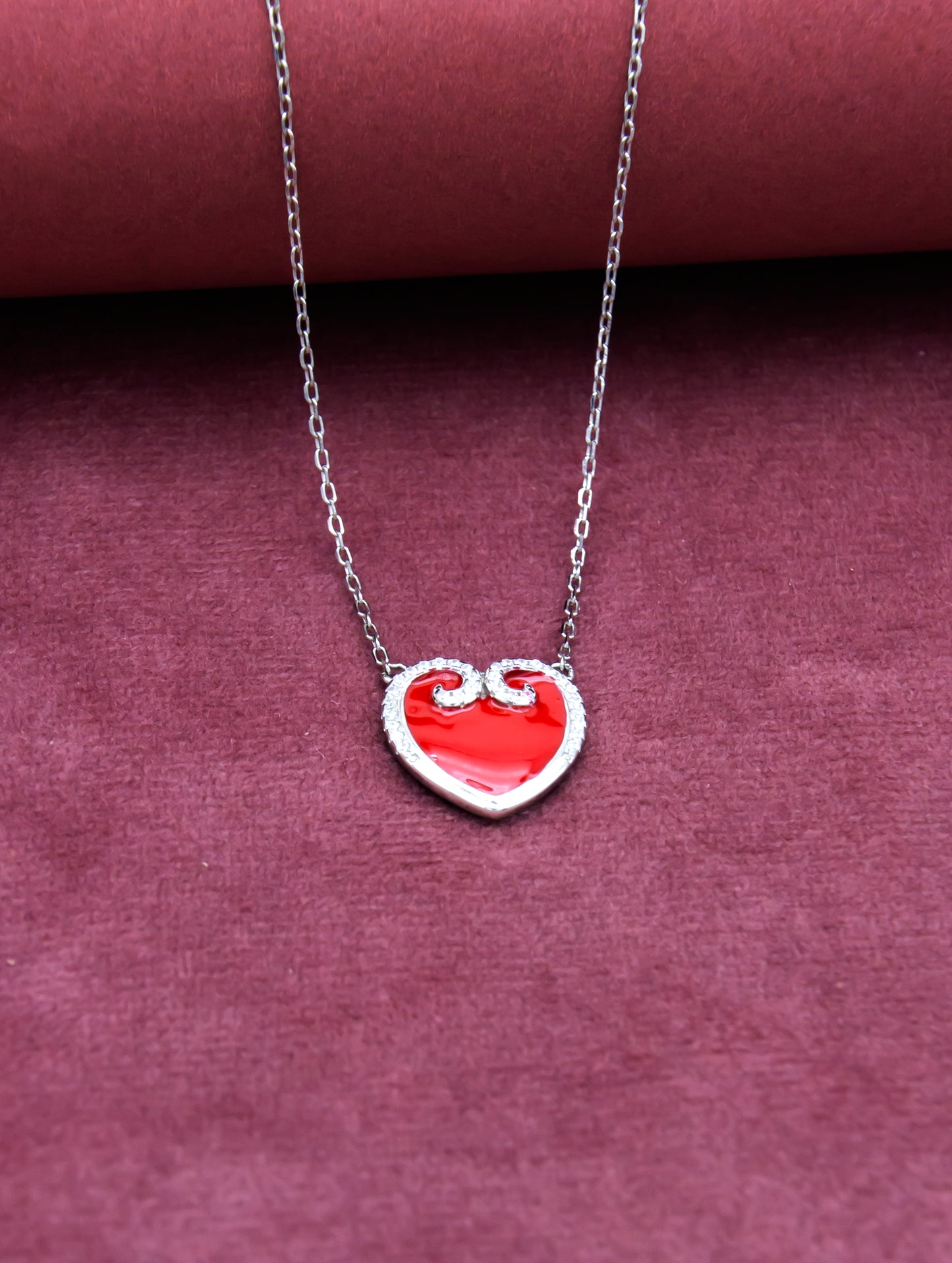 Silver Red Heart Pendant