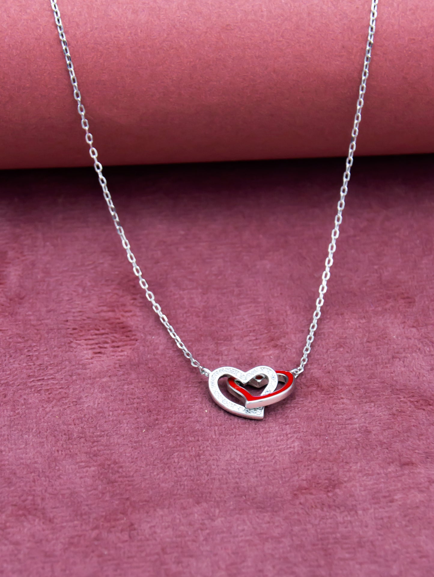 Silver Interlock Heart Pendant