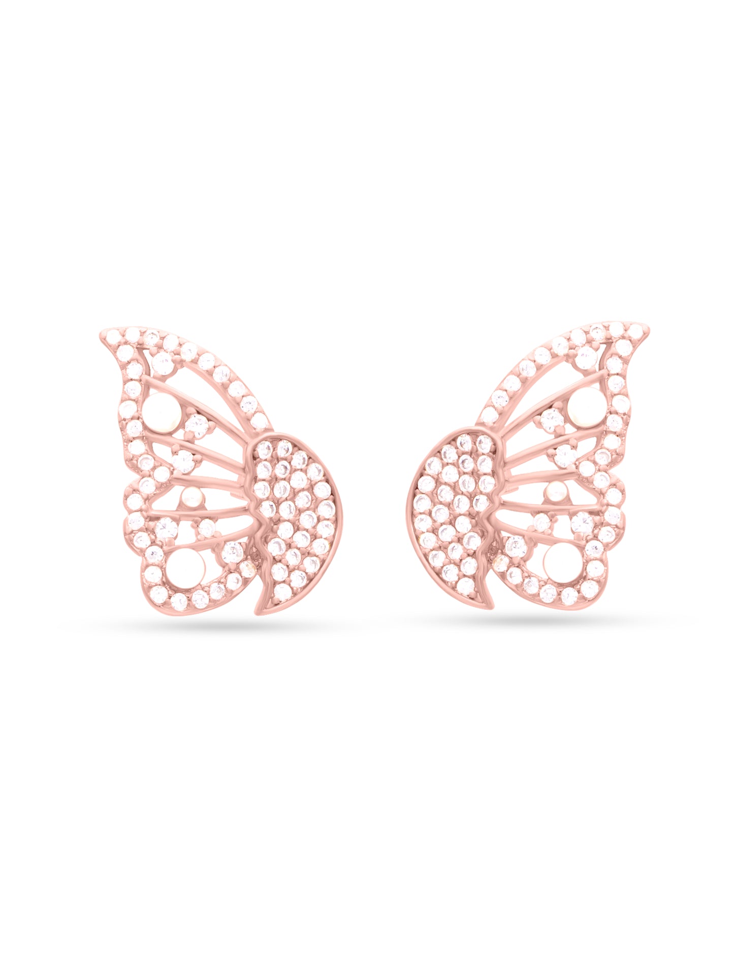 925 Silver Gold Plated Butterfly Earrings