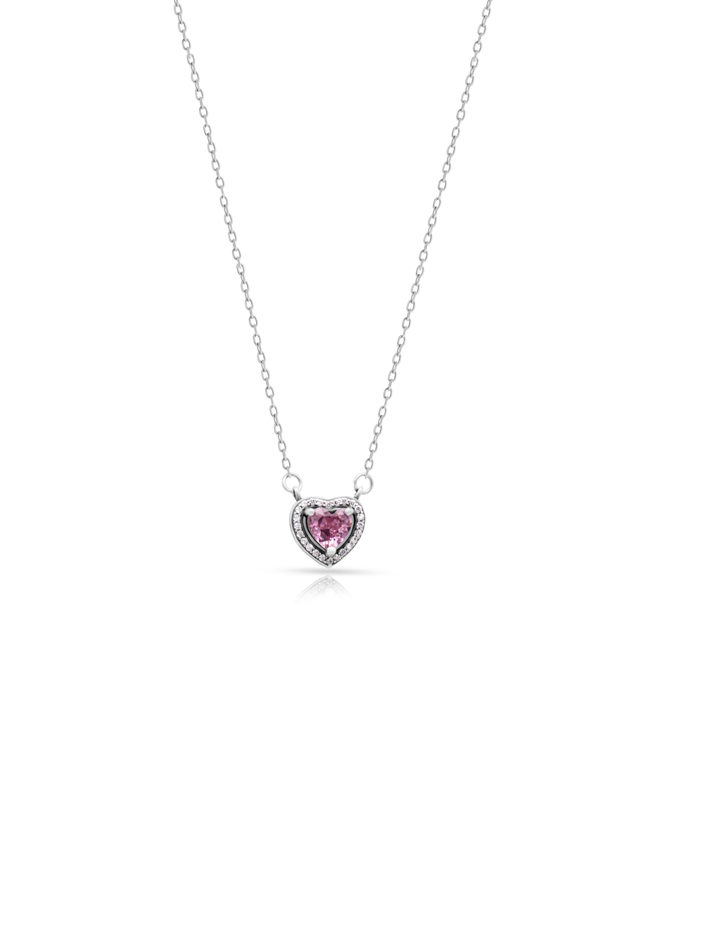 Silver Solitaire Heart Shaped Pendant