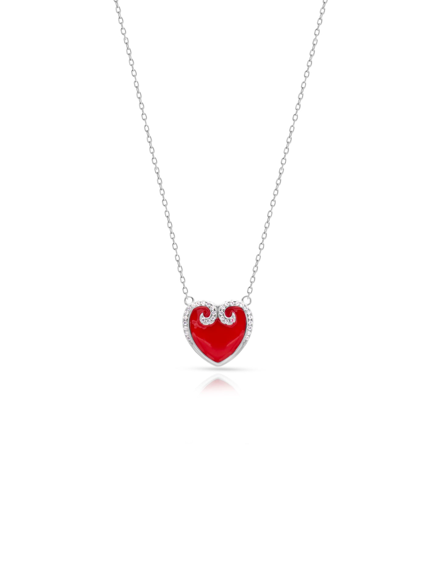 Silver Red Heart Pendant