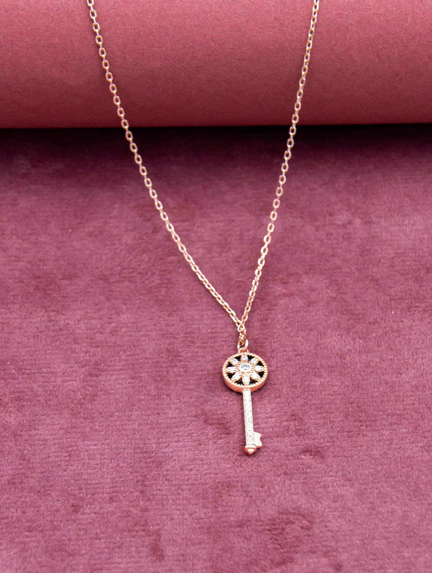 925 Silver Gold Plated Key Pendant