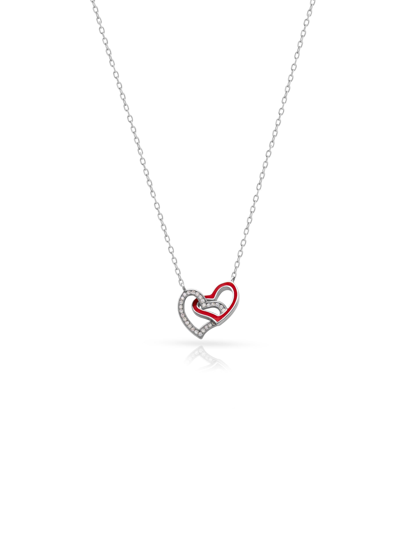 Silver Interlock Heart Pendant