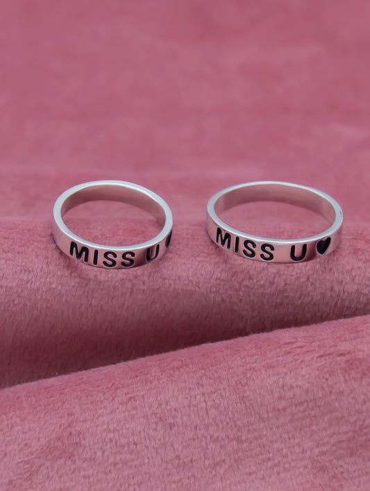 925 Silver Miss You Couple Ring