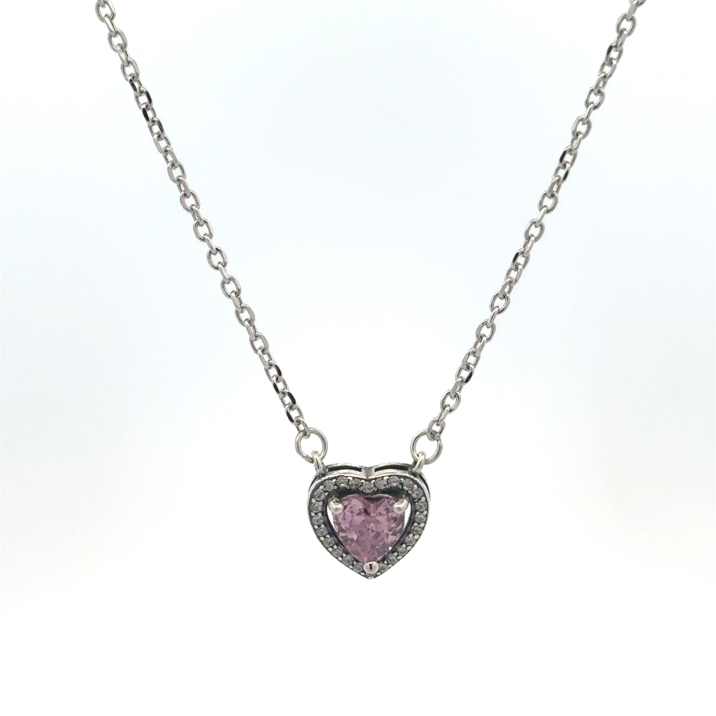 Silver Solitaire Heart Shaped Pendant