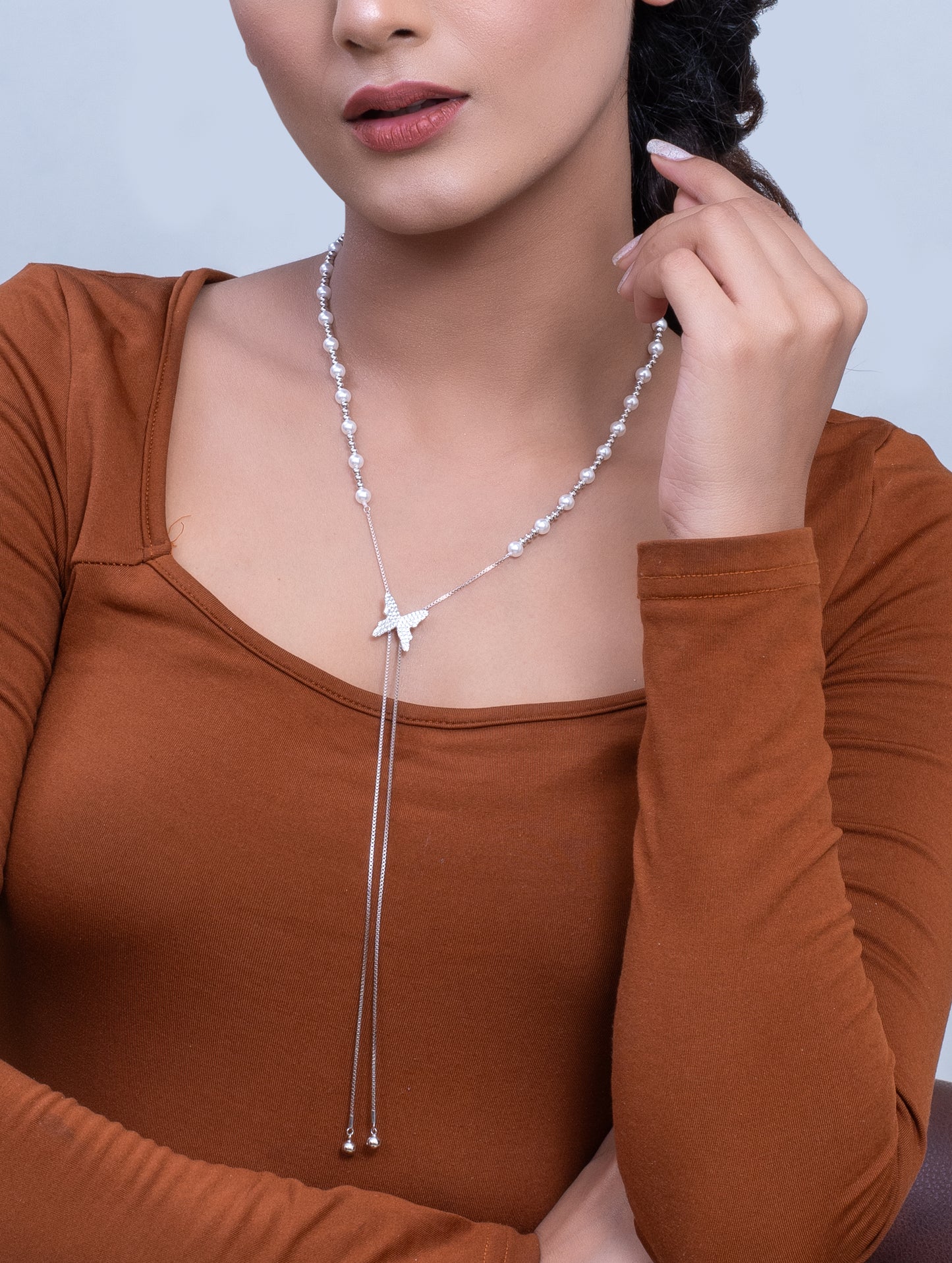 "925 Sterling Silver Charm Chain Necklace"