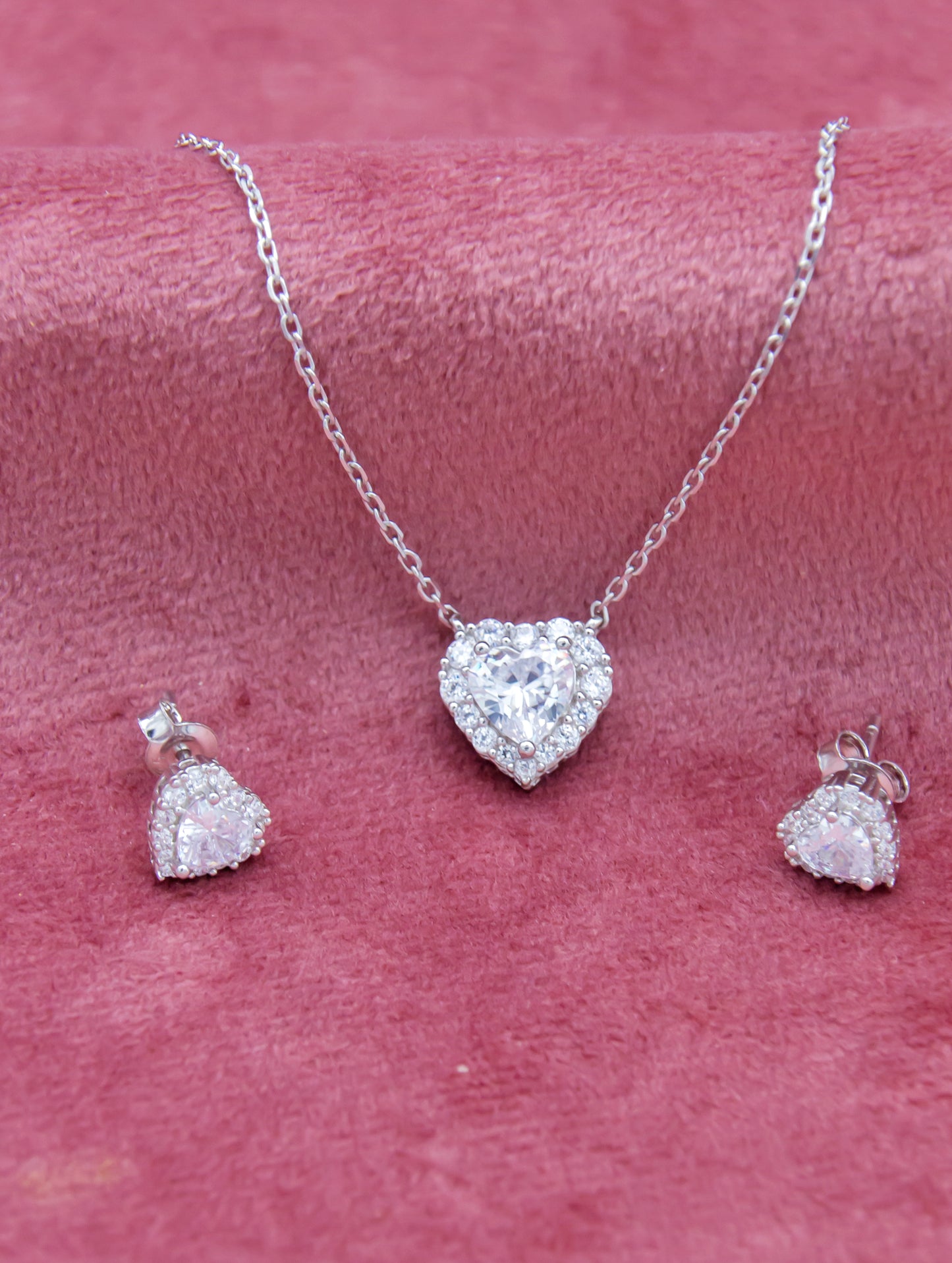 925 Silver Zircon Pendant Set