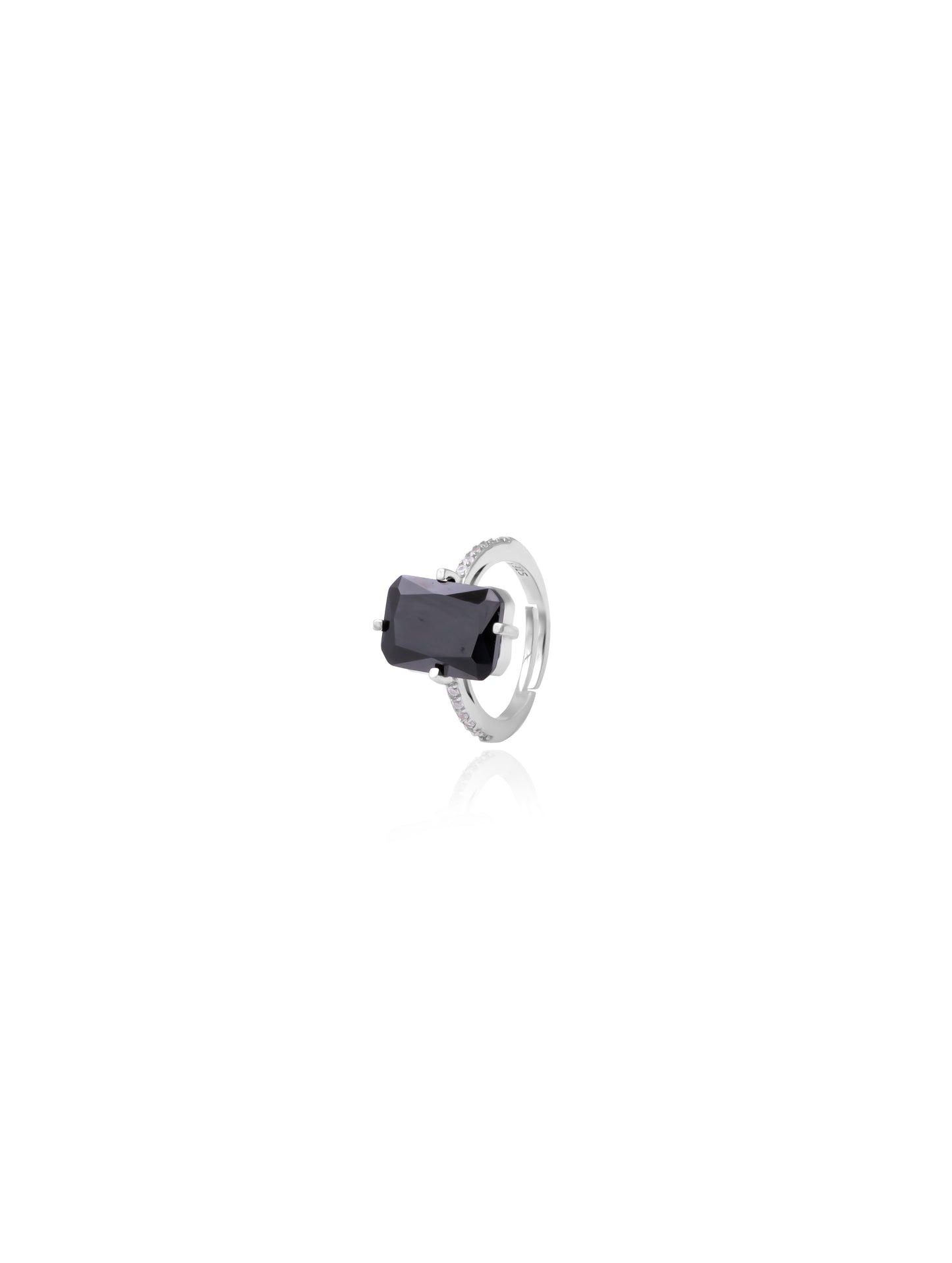 925 Silver Black Stone Ring