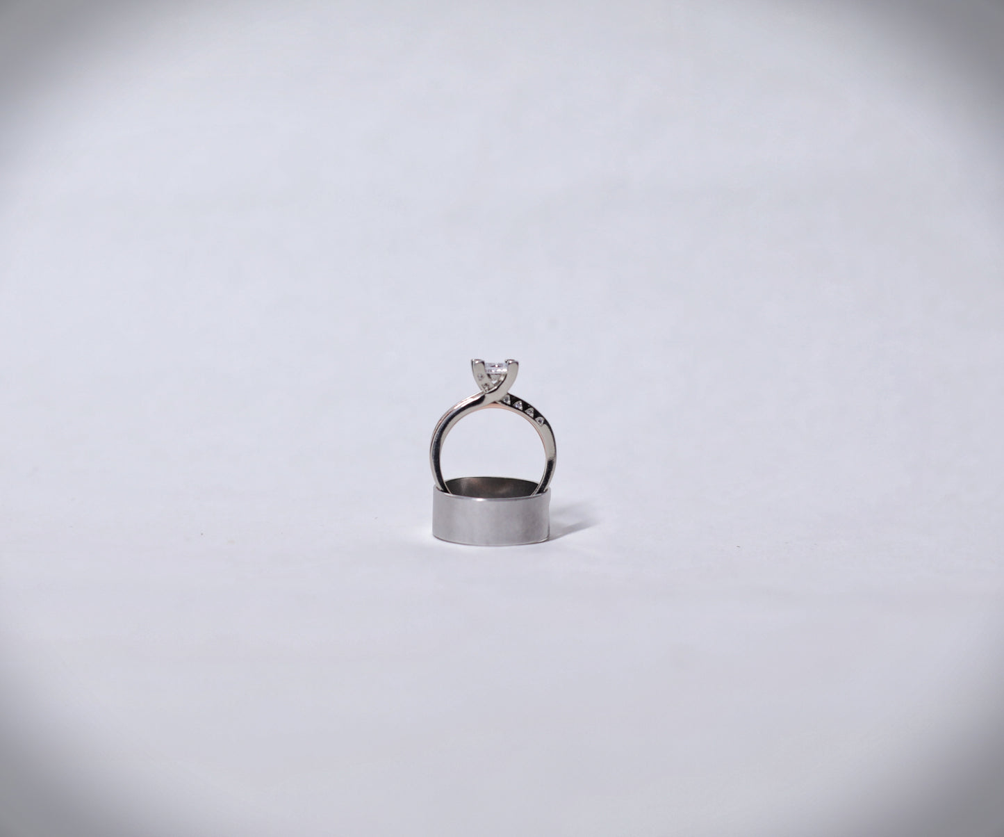 Solitaire Silver Ring With Detachable Band