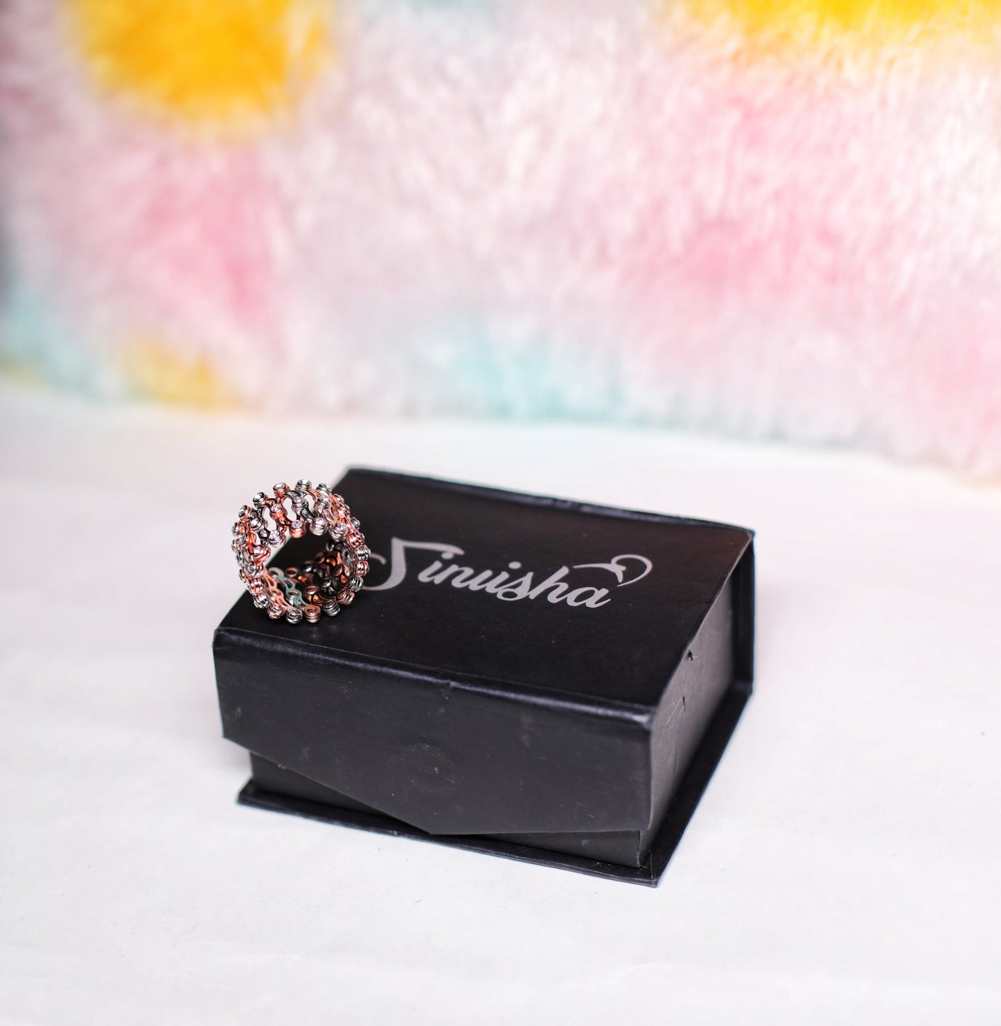 "Sterling Duo: Rose Gold Plated 2 in 1 Convertible Ring