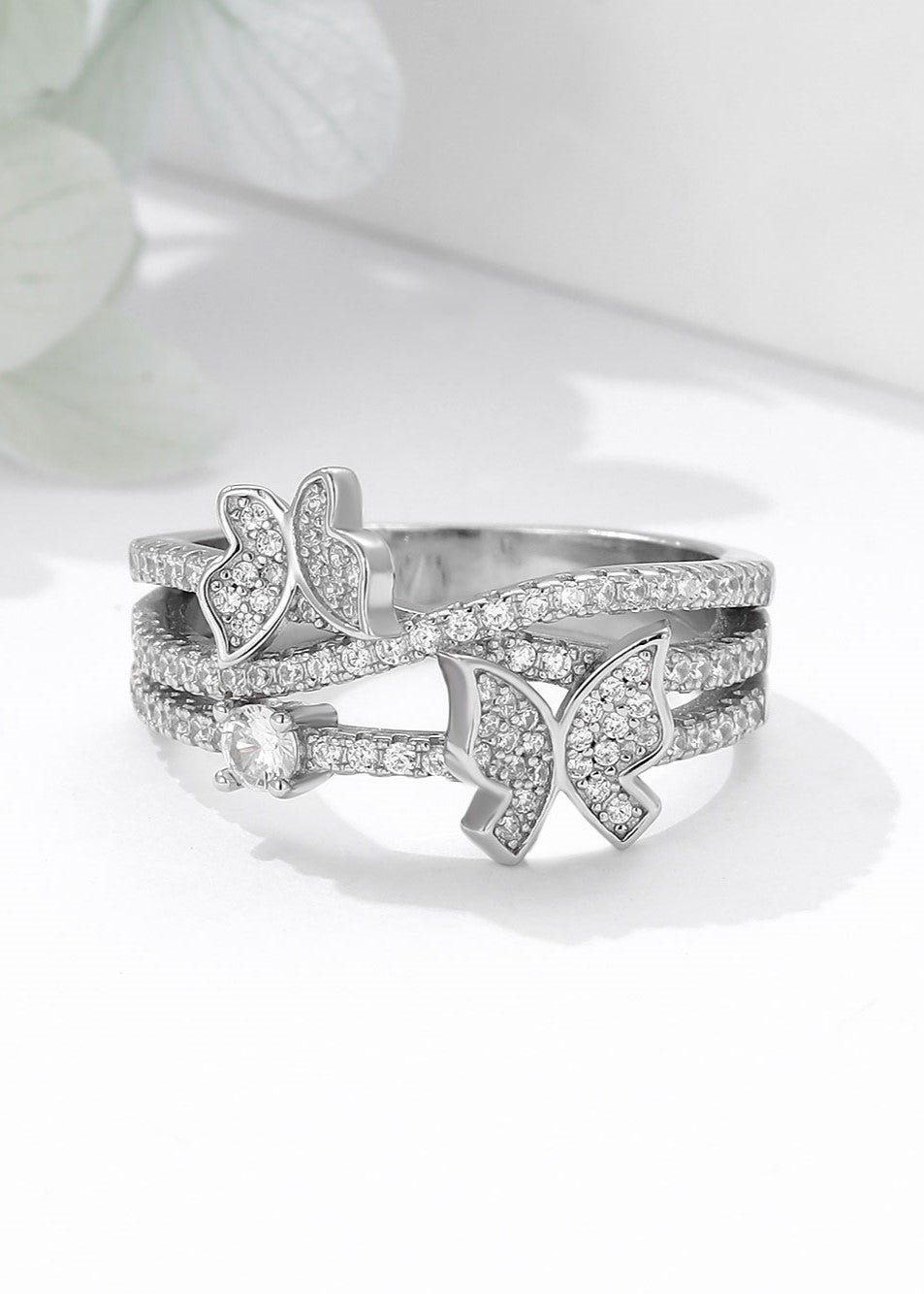 Divine Butterflies 925 Sterling Silver Women Ring